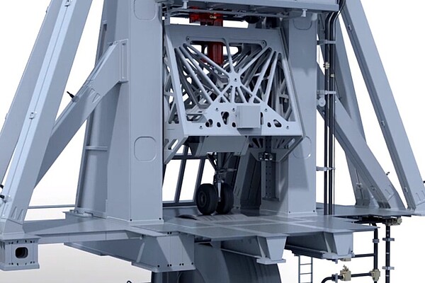Test system with 5 m drum for simulating rolling processes up to 400 km/h, vertical load up to 900 kN and HIL connection
