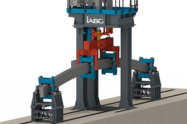 Turnkey, energy-efficient test stand for testing large composite samples up to 13 m in length